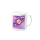 人生を笑いに変えるアートの宇宙のパワーを感じて Mug :right side of the handle