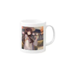 ワンダーワールド・ワンストップの可愛らしいロングヘアの女性のグッズ Mug :right side of the handle