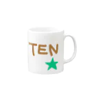 もんちゃんねる.のTEN🟢★LUCKYグリーンスターロゴ Mug :right side of the handle