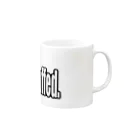 TMJ worksのぐうたら白猫。stuffed. Mug :right side of the handle