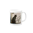 ことこと♂@トレーダーの影シルエット　猫 Mug :right side of the handle