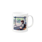 AI Creative Hub（AIクリエイティブハブ）の窓際の女子高生 Mug :right side of the handle