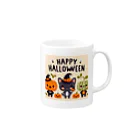 ワンダーワールド・ワンストップのHappy Halloween かわいいハローウィーンキャラクター マグカップの取っ手の右面