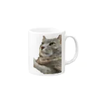 グレージュ猫ロッタン🐈‍⬛の緊張ロッタン Mug :right side of the handle