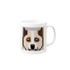 たるほのお店のピクセルアートのかわいい秋田犬 Mug :right side of the handle
