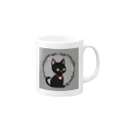 ka293のかわいい黒猫 Mug :right side of the handle