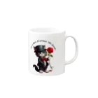 yasunekoの黒猫(ソックス) Mug :right side of the handle