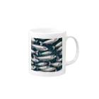 京都イラスト工房の動物シリーズ15：イワシ Mug :right side of the handle