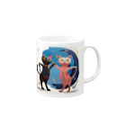 猫魚鳥時々犬等 arte♡のSuccessful Cats ♡ Mug :right side of the handle