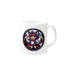 ArtifyGoodsの月夜の猫耳少女 Mug :right side of the handle