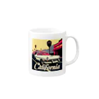 めそぽのカリフォルニアの白い車 Mug :right side of the handle