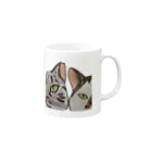 "ねこの手"グッズのツインズフェイス Mug :right side of the handle