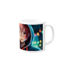 RONBOのパーカーを着た赤毛の女の子 Mug :right side of the handle