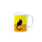 М-upStyleの窓際の猫 Mug :right side of the handle