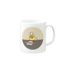 ことり屋のベンゼン環をのばすトリ(円形ver.) Mug :right side of the handle