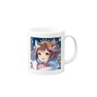 Happy Hub"（ハッピー・ハブ）の猫ギャル振り袖 Mug :right side of the handle