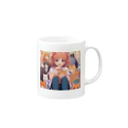 ねこの日常の猫×美少女 Mug :right side of the handle