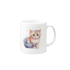 癒しの場｜Healing Placeの癒しのふわふわニャンコ　Fluffy and soothing kitty Mug :right side of the handle