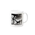 宇宙開発デザイン科の犬の散歩が日課です Mug :right side of the handle