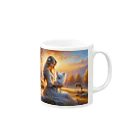 DeenaDeeのGolden Hour Embrace  夕暮れの抱擁 Mug :right side of the handle