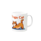 bravoadのヨガで猫のポーズ Mug :right side of the handle