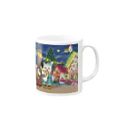 猫のきぬくんのお店のみーにゃんとしらたまくん　クリスマスツアー Mug :right side of the handle