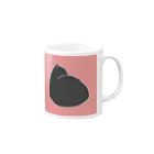 たま屋のねこねこシルエット　ピンク Mug :right side of the handle