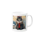 ruiruirの猫　冬　クリスマス Mug :right side of the handle