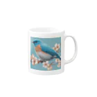 ❤︎cute❤︎のbeautiful blue bird Mug :right side of the handle