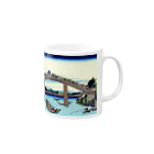 浮世絵屋の北斎「富嶽三十六景④　深川万年橋下」葛飾北斎の浮世絵 Mug :right side of the handle