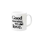 wayo mugのGood morning my love/black Mug :right side of the handle