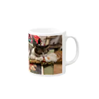 Unilunのクリスマス~サンタ猫~ Mug :right side of the handle