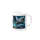 RISE　CEED【オリジナルブランドSHOP】のサメの宇宙船 Mug :right side of the handle