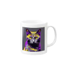 ながさわショップのnight cat Mug :right side of the handle