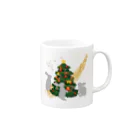 Rabbitflowerのうさのクリスマス Mug :right side of the handle