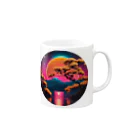 RetrowaveFlowerのRetrowaveFlower-金木犀- Mug :right side of the handle