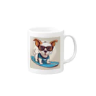 With-a-smileのサーフィン犬 Mug :right side of the handle