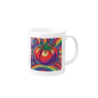 PSYCHEDELIC ARTのPSYCHEDELICトマト Mug :right side of the handle