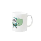 フレブルとパググッズS’IRISERの鼻ペチャクリスマス　黒パグ　 Mug :right side of the handle