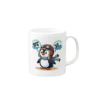 JUN-yの空を飛びたいペンギン Mug :right side of the handle