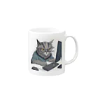 猫の森の開発者猫 Mug :right side of the handle