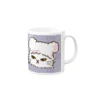 猫のきぬくんのお店のミンマカちゃん　マグカップ　パープルハート Mug :right side of the handle