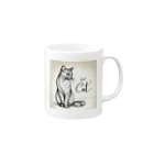 cat houseのart cat Mug :right side of the handle