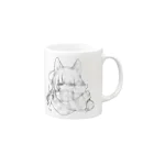 Jumpin‘ bunny!のマフラーとねこ Mug :right side of the handle