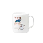 やまえながのふわふわしまえなが【ねます】 Mug :right side of the handle