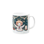 たまき工房の呑(どん)天使のクリスマスデフォルメ Mug :right side of the handle