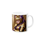 ZZRR12の「金光輝く勇気：女性猫耳戦士の守護の証」 Mug :right side of the handle