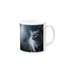 ZZRR12の「境界を見つめる猫の眼差し」 Mug :right side of the handle