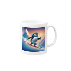 Yumexのスキーをするペンギンのペーくん マグカップの取っ手の右面