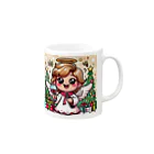 たまき工房の呑(どん)天使inクリスマス　デフォルメ Mug :right side of the handle